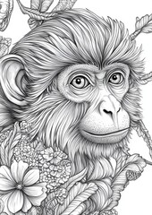 Obraz premium Monkey Coloring Pages