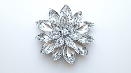 Fototapeta premium A cluster of diamonds shaped into a flower pattern, set against a clean white background for a bold visual.