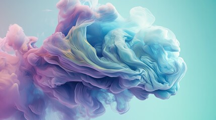 Abstract Pastel Ink Cloud Swirling Design