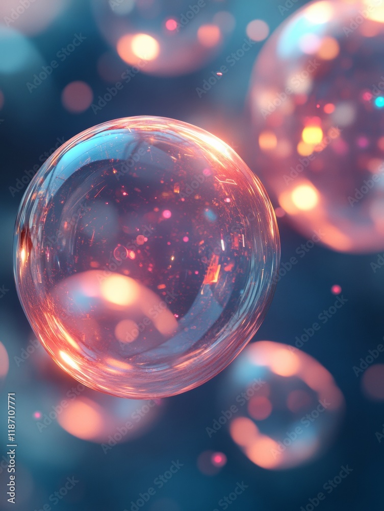 Aufkleber digital harmony softly glowing chat bubbles floating in a cinematic cyberpunk style