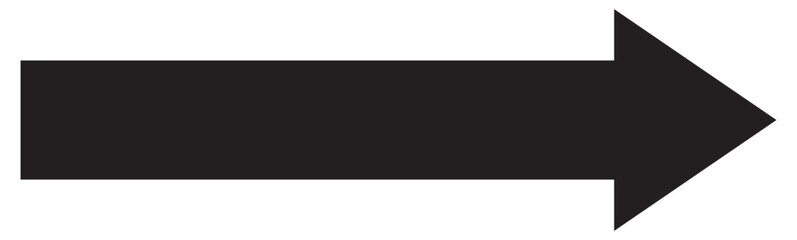 Fototapeta premium Long arrow. Black arrow pointing right. Black large arrow pointing right. Bold thine long arrow. Vector illustration. Black long arrow icon vector .