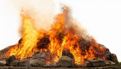 burning fire flame isolated on white historical past
