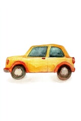 Fototapeta premium This playful illustration of a bright yellow car captures the essence of fun and creativity, making it a perfect print for children’s rooms or playful themes.
