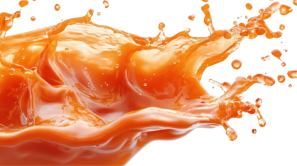 Vibrant orange splash captured in high resolution photography. transparent background