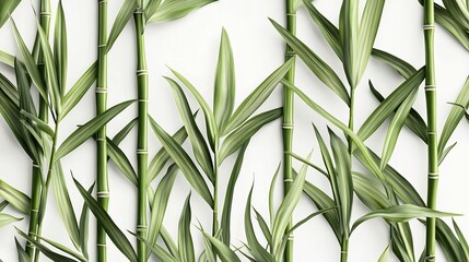 Elegant Green Bamboo Pattern: Nature's Serenity in Minimalist Design