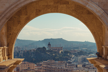 Cagliari city view, Bastione di Saint Remy Cagliari, Italy Sardegna