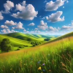 Obraz premium illustration of savanna with cool mountain views