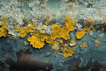 close-up of moss and lichen on an old wall


