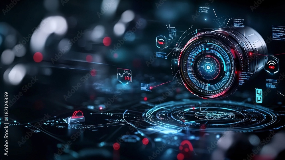 Poster Data-driven insights high-tech cargo tracking software interface and modern digital workspace visualization
