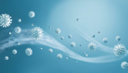 An image highlighting how virus particles spread through air currents, visualizing wind movement