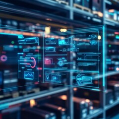 Obraz premium Enhancing warehouse management software interfaces for improved efficiency insights in industrial environments