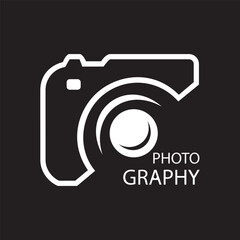 photography logo design on black background