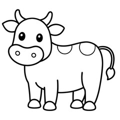 cartoon cow isolated on white