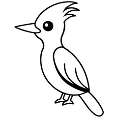 illustration of a wood peaker line art