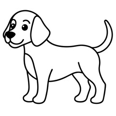 beagle puppy dog line art