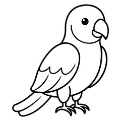 cartoon parrot on white