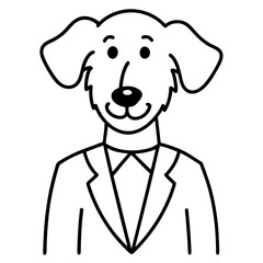 illustration of a white cartoon dog