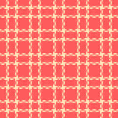 Many seamless fabric background, furry vector tartan plaid. Livingroom check textile texture pattern in red and moccasin colors.