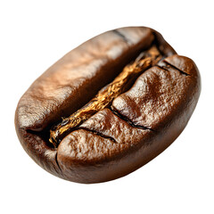 Naklejka premium Close up Macro Shot of a Single Roasted Coffee Bean Rich Brown Tones Detailed Texture