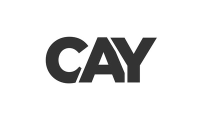 CAY logo design template with strong and modern bold text. Initial based vector logotype featuring simple and minimal typography. Trendy company identity.