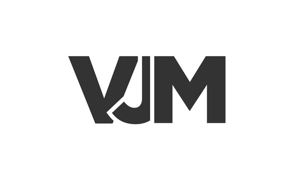 VJM logo design template with strong and modern bold text. Initial based vector logotype featuring simple and minimal typography. Trendy company identity.
