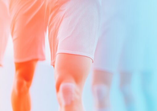 Dynamic Motion Abstract Reflection of Football Players in Pastel Hues