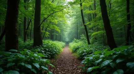 Fototapeta premium Lush Green Forest Path