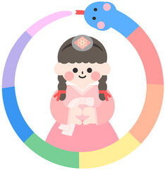 2025년 을사년 새해 설날 한복 일러스트 푸른뱀 일러스트 푸른뱀테두리 새해테두리 새해라벨 설날라벨 새해합성도안 새해 어린이 푸른뱀프레임 한복프레임 뱀프레임 뱀테두리 새해 테두리 새해 라벨 일러스트