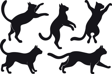 black silhouettes of cats