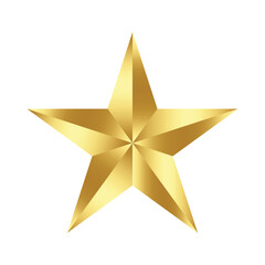 Realistic luxurious 3D star isolated.