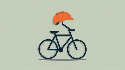 Minimalist Bicycle Helmet Icon