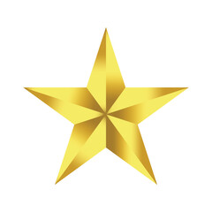 Realistic luxurious 3D star isolated.