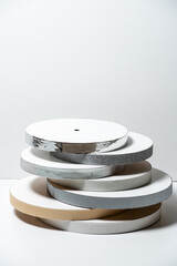 Glitter ribbons in different colors stacked together. Perfect for crafting, gift wrapping, or decoration projects