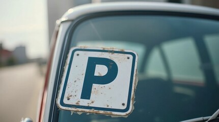 Parking Sign Icon with Bold P