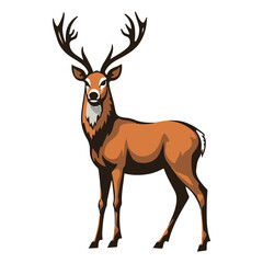 A winter character in vector form. A young deer in a flat fashion