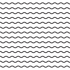 Zigzag lines icon. Horizontal strokes wave undulation distortion, curved line segments geometric decoration.Black