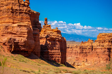 Charyn Canyon, Valley of Castles. The excellence of Kazakhstan. Panorama of natural unusual...