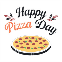 Typography and Pizza vector art for Pizza Day vector illustration
