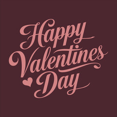 Happy Valentines Day Typography Calligraphy Hearty Vector Illustration