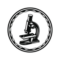 Science Microscope Vector Silhouette  Illustration