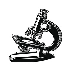 Science Microscope Vector Silhouette  Illustration