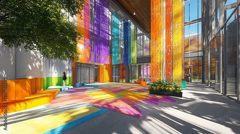 Poster vibrant rendering of culture transformation initiatives focusing employee engagement shared values