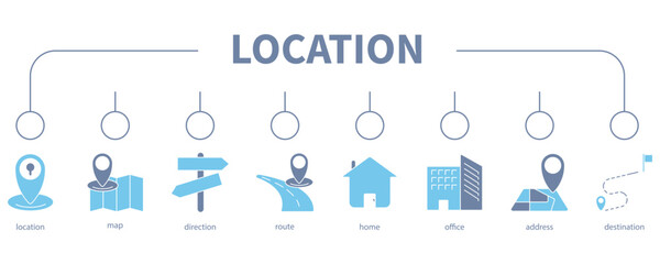 Location banner web icon vector illustration concept