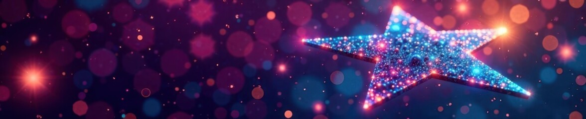 Abstract star motif, connected geometric shapes, plain backdrop, pattern, lines