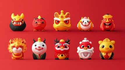 Adorable Chinese New Year Zodiac Animal Figurines