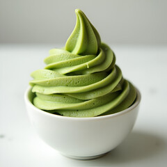 Match green tea ice cream in a bowl