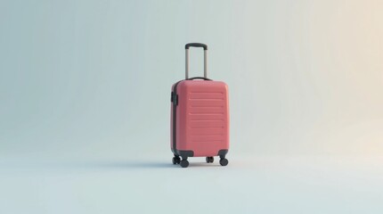 Rolling Suitcase Icon with Extended Handle