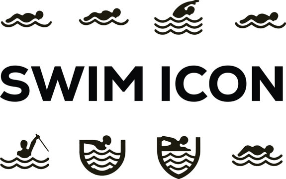 Swimming logo design, a set of swimming logo set design 