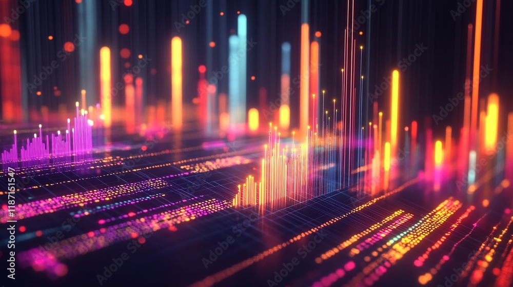 Aufkleber Vibrant rendering of business analytics emphasizing predictive analytics data visualization actionable insight