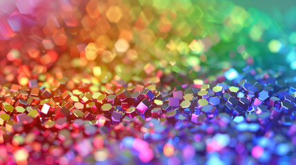 rainbow colors hexagons modern background 3d render 3d illustration